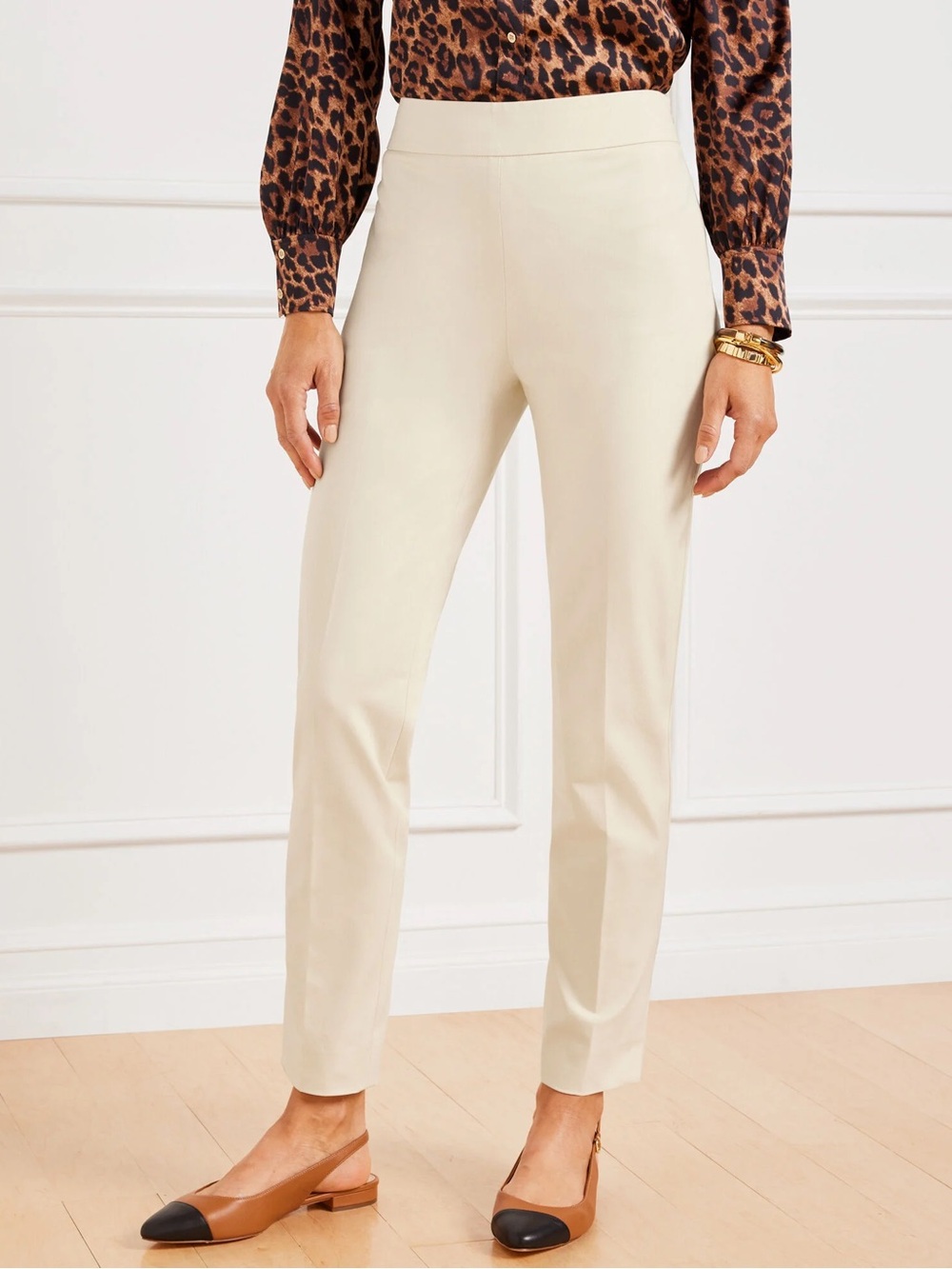 Talbots Cream Slim Ankle Pants